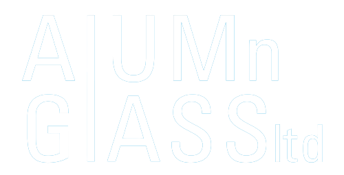 Alumn Glass white logo